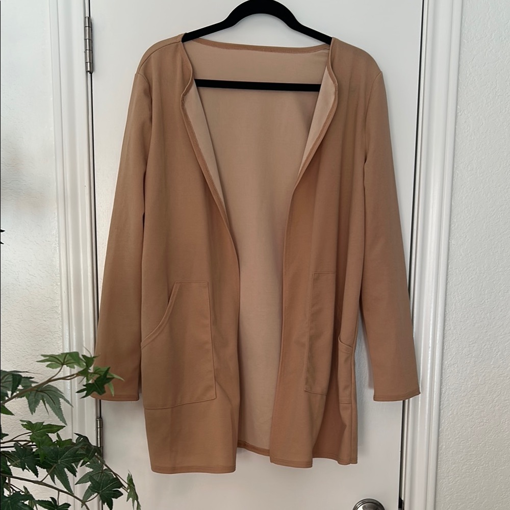 ✨5 for $15✨ Chic Tan Open Cardigan with Pockets
